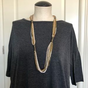 Multi strand gold necklace
